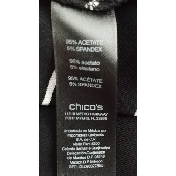 Chicos Travelers Womens Cardigan Mixed Striped Black White Size 0/Small - Picture 6 of 7